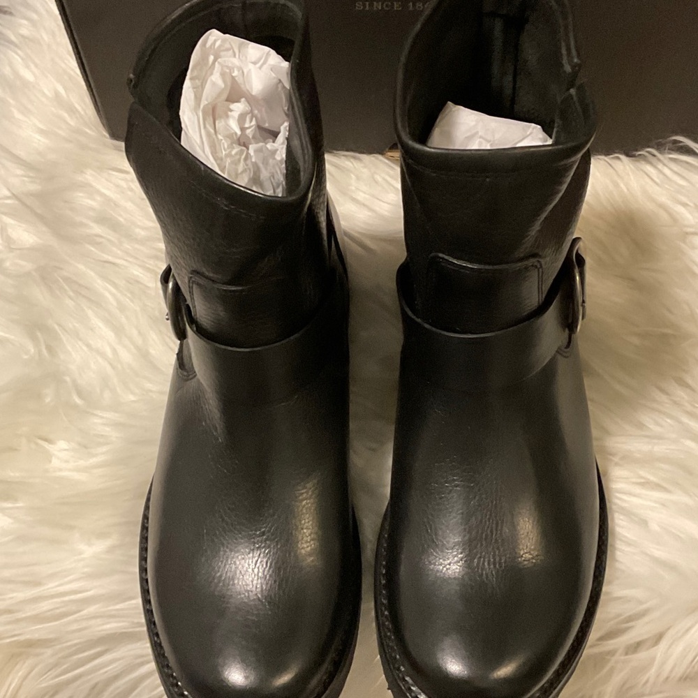 Frye Black Buckle Leather Boots - Picture 11 of 16